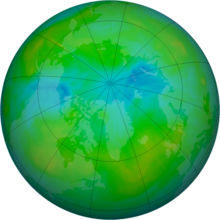Arctic ozone map for 30 July 2009